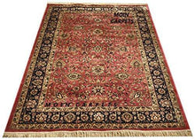 Load image into Gallery viewer, Moin Carpets Kashmiri Silk Carpets for Living Room and Home 9 x 12 Feet Pink and Black - Home Decor Lo
