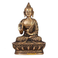 Load image into Gallery viewer, Buddha Idol Statue Blessing with Sacred Kalash & Draped in Shawl - Home Decor Lo