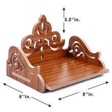 Load image into Gallery viewer, MS ENTERPRISE Wooden Singhasan Temple for God, Laddu Gopal Sinhasan for Pooja Mandir, Singhasan for Diwali, Durga Pooja, Navratri, Ganesh Chaturthi - Multicolor (5.5 * 6 * 8 Inch) (Red) - Home Decor Lo