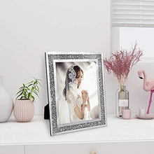 Load image into Gallery viewer, Afuly Glass Picture Frame 8x10 Silver Sparking Photo Frame for Wall Hanging and Tabletop Display - Home Decor Lo