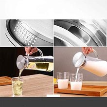 Load image into Gallery viewer, Akky Enterprise Glass Water Carafe Pitcher With Stainless Steel Infuser Lid and Spout - Heat Resistant Pitcher for Hot/Cold Water, Jug Bottle,Milk,Juice, Iced Tea (Glass, 1300ml),(1 pcs) - Home Decor Lo
