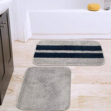 Load image into Gallery viewer, CAZIMO Anti Striped Skid Microfiber Door Mat Set of 2- 16 x 23 Inches, 40 cm x 58 cm (Blue : Grey) - Home Decor Lo
