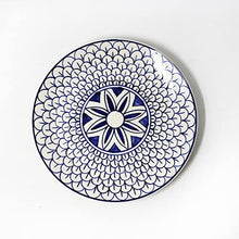 Load image into Gallery viewer, THEARTISANEMPORIUM Mermaid Tales Hand-Painted Ceramic Dinner Set of 6 Dinner Plates and 6 Katori Serving Bowls (12 Piece, Serving for 6, White and Indigo, Microwave Safe)