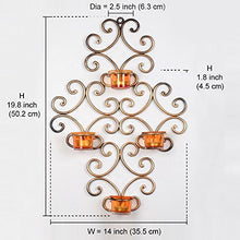 Load image into Gallery viewer, ExclusiveLane Home Decorative Metal Wall Scone with 4 Tea Light Candle Holders (Gold) (51.4 cm x 38.2 cm x 8.8 cm) (EL-008-023) - Home Decor Lo