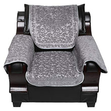 Load image into Gallery viewer, SQUATTY 12 Pieces Velvet Sofa Cover Set of 5 Seater with Arms Set,Black, Sliver - Home Decor Lo