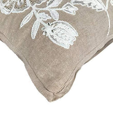 Load image into Gallery viewer, AJS Living Cotton English Flora Cushion with Cover for Home Office School Chair seat, Takiya TC - 200 (45x45 cm/18x18 Inch, Beige and Light Pink) - Home Decor Lo