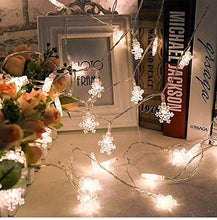 Load image into Gallery viewer, fizzytech Decorative Snowflake String LED Lights for Diwali Christmas Wedding (Warm White, 3 m) - Home Decor Lo