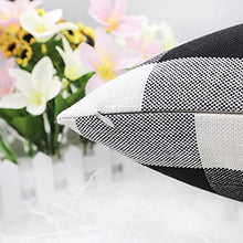Load image into Gallery viewer, Black and White Buffalo Check Plaids Throw Pillow Case Cushion Cover for Sofa 18 x 18 Inch, Pack of 2 - Home Decor Lo