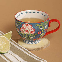 Load image into Gallery viewer, Chumbak Boho Spirit Mug - Green - Tea and Coffee Mug, Ceramic Drinking Cup, Dining and Tableware for Hot Beverages, Breakfast Mugs for Home and Office, Dishwasher and Microwave Safe, 5.9"x4.5"x3.5" - Home Decor Lo