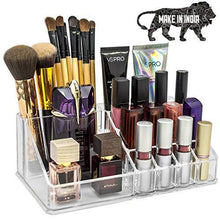 Load image into Gallery viewer, INOVERA (LABEL) 16 Compartment Cosmetic Makeup Jewellery Lipstick Storage Organizer Holder Box, 21.2L x 12.5W x 7.8H, Transparent - Home Decor Lo