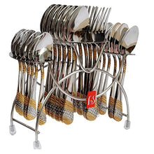 Load image into Gallery viewer, fnS Imperio Gold Plated 24 Pcs Cutlery Set -6 Pcs Dinner Spoon, 6 Pcs Dinner Fork, 6 Pcs Baby Spoon & 6 Pcs Tea Spoons - Home Decor Lo