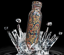 Load image into Gallery viewer, Ayurveda Copper™ |Copper Modern Art Printed and Matt Finish Antique Yoga Water Bottle (Design 18) - Home Decor Lo