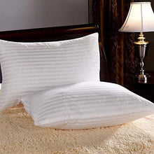 Load image into Gallery viewer, Atootfusion Black Hosiery Medium Hard Cotton Bed Pillow for Perfect Neck Support (16" x 25") Hard Pillow White Striped Set of 02 - Home Decor Lo