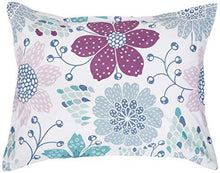 Load image into Gallery viewer, AmazonBasics Easy-Wash Microfiber Kid's Bed-in-a-Bag Bedding Set - Full or Queen, Purple Flowers - with 4 pillow covers - Home Decor Lo