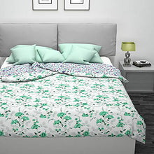 Load image into Gallery viewer, Angel Brand Gardenia Printed Microfibre Comforter/Blanket/Quilt/Duvet,Single, White and Green - Home Decor Lo