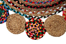 Load image into Gallery viewer, AEROHAVEN Cotton and Jute Braided Floor Rug Boho Bedside Living Room Carpet Rug - BR06 - (Multicolor, 90 cm Round) - Home Decor Lo