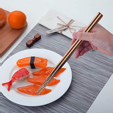Load image into Gallery viewer, HOMMALY Portable Stainless Steel Silverware Travel Flatware Tableware Set with Case, Include Knife/Fork/Spoon/Straw (Rose Gold) - Home Decor Lo