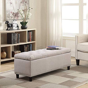 MODERN HOME Ottoman Pouffes with Storage Natural Color Standard Size - Home Decor Lo