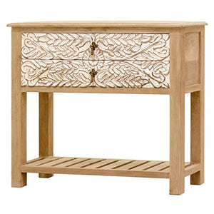 The Attic French Console Table (Natural and White)