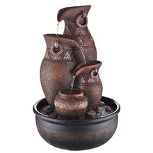 Load image into Gallery viewer, Trency Polyresin Brown Four Step Indoor Table Top Water Fountain with Adjustable Speed Control(Size: 27 * 42 * 27 cm) - Home Decor Lo