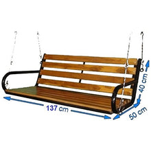 Load image into Gallery viewer, Kaushalendra Swing Hammock Chair Wooden Hanging Swings Teak Set 137 cm - Home Decor Lo
