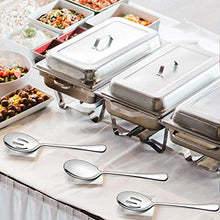 Load image into Gallery viewer, LIANYU Large Serving Spoon x 3, Slotted Serving Spoon x 3, 9.8 Inch Stainless Steel Buffet Restaurant Dinner Serving Spoons Set, Catering Serving Utensils for Party Banquet, Dishwasher Safe - Home Decor Lo