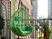 Load image into Gallery viewer, CITE Leaf Single Seater Swing Chair with Stand & Cushion(Green Colour) & Hook Outdoor/Indoor/Balcony/Garden/Patio/Home Improvement(Standard) (Standard) - Home Decor Lo