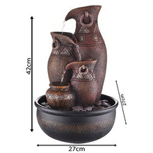 Load image into Gallery viewer, Trency Polyresin Brown Four Step Indoor Table Top Water Fountain with Adjustable Speed Control(Size: 27 * 42 * 27 cm) - Home Decor Lo