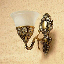 Load image into Gallery viewer, BrightLyts Antique Gold Brass and White Glass Wall Light Lamp for Home Decor - Home Decor Lo