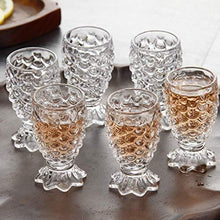 Load image into Gallery viewer, VACHHRAJ Glassware Crystal Clear Pineapple Shaped Juice Glass Set of 6 Pieces, 150 ml Each - Home Decor Lo