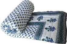 Load image into Gallery viewer, Amer Handicraft Double Bed Size White Jaipuri Cotton AC Quilt Razai Floral Prints for Winters - Home Decor Lo