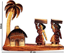 Load image into Gallery viewer, Bankura Traditional Art Center Wooden handicrafts Farmar Showpiece -Table Decoration and Wall Mounted Home Decor Toy for Kids 15 cm Length, Clear,1 Piec - Home Decor Lo