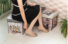 Load image into Gallery viewer, Almand Portable & Foldable Laundry Box Cum Sitting Stool Folding Attractive Prints Pouffe/Sitting Stool/Stool/pouffes for Living Room/Puffy Stool (12" L×12" W ×12" H)(1 pcs) - Home Decor Lo