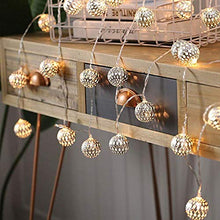 Load image into Gallery viewer, CITRA Led Metal Ball String Light for Home Decoration for Home,Office, Diwali, Eid & Christmas Decoration (Golden Ball Warm White) - Home Decor Lo