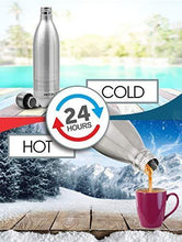 Load image into Gallery viewer, Milton Duo DLX 1000 Thermosteel 24 Hours Hot and Cold Water Bottle, 1 Litre, Silver - Home Decor Lo
