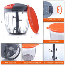 Load image into Gallery viewer, Artikel Chopper & Blender with Storage Lid | Chops Vegetables, Nuts & Fruits | Blends Flour | Egg Beater | Meat Mincer | Grey & Orange | Large - 900 ml - Home Decor Lo