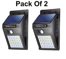 Load image into Gallery viewer, Groeien® Waterproof Bright Solar Wireless Security Motion Sensor 20 LED Night Light for Outdoor/Garden Wall (Black)(Pack of 2) - Home Decor Lo