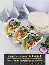 Load image into Gallery viewer, 4 Pack Stainless Steel Taco Holder Tray, Taco Truck Stand Holds Up To 3 Tacos Each as Plates, Use as a Shell Baking Rack - Safe for Dishwasher, Oven, and Grill, Holders Size 8" x 4" x 2" - Home Decor Lo