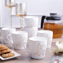 Load image into Gallery viewer, Clay Craft Bone China Swirl Carpet Coffee Mug Set, 150Ml, Multicolor, 6 Piece - Home Decor Lo