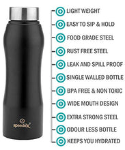 Load image into Gallery viewer, Speedex Stainless Steel Water Bottle, 1000ml, Set of 4, Black - Home Decor Lo
