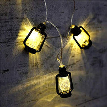 Load image into Gallery viewer, AtneP Black Lantern 16 LED Fairy String Lights for Home Decoration | Festival Decor Lights Diwali Christmas | Warm White - Home Decor Lo