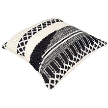 Load image into Gallery viewer, AJS Living Cushion Cover, Pillow for Home Office School Chair seat, Takiya of Off- White & Black Every Day Cushions, Colour White and Black, Size- 18 x 18 inch/45 * 45cm - Home Decor Lo
