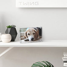 Load image into Gallery viewer, TWING Premium Acrylic Clear Photo Frame - 5x7 inches Magnet Photo Frame -Double Sided Thick Desktop Frames by Twing - Home Decor Lo