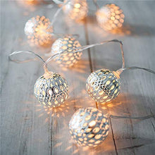 Load image into Gallery viewer, CITRA Led Metal Ball String Light for Home Decoration for Home,Office, Diwali, Eid & Christmas Decoration (Golden Ball Warm White) - Home Decor Lo