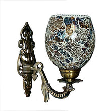 Load image into Gallery viewer, Shivam Lites Wall Lamp/Light with Hand Decorated Mosaic Glass Shade & Metal Fitting, Antique Crackle - Home Decor Lo