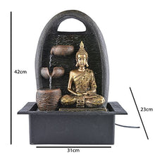 Load image into Gallery viewer, Trency Polyresin Golden Brown Four Step Indoor Table Top Water Fountain with Adjustable Speed Control(Size: 31 * 42 * 23 cm) - Home Decor Lo