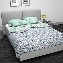 Load image into Gallery viewer, Angel Brand Gardenia Printed Microfibre Comforter/Blanket/Quilt/Duvet,Single, White and Green - Home Decor Lo