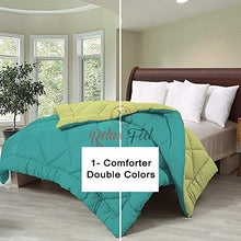 Load image into Gallery viewer, Relaxfeel 250 GSM Luxury 5 Star Microfibre Reversible Soft Plain Quilted 90x100 Inch Double Bed Comforter/Quilt/Duvet/Razai/Rajai (Parrot Green and Sea Green) - Home Decor Lo