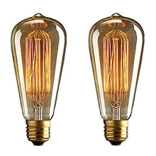 Load image into Gallery viewer, Homesake® Edison Bulbs Tungsten Filament Antique Glass Light Bulbs Vintage Base E27 Bulb Yellow Light for Living Room, Home, Bedroom, Hall Jhumar Decorative Lighting - Pack of 2 - Home Decor Lo