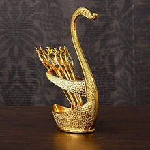 Load image into Gallery viewer, VAKHAR Swan Spoon Fork Rack Salad Spoon Fruit Dessert Fork Swan Cutlery Holder Tableware Rack Dinnerware Storage - Home Decor Lo